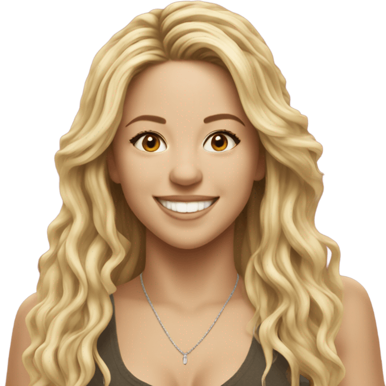 Hyper realistic Shakira smiling emoji