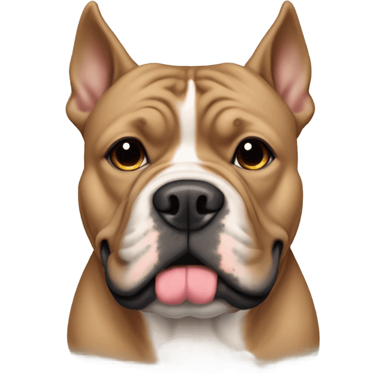 Light all brown American bully face emoji