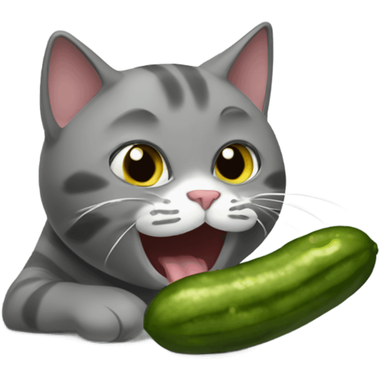 Cat eating pickle emoji