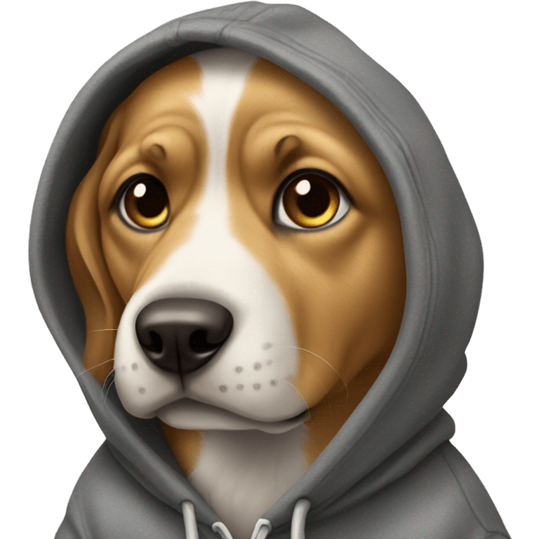 Dog wearing a hoodie emoji