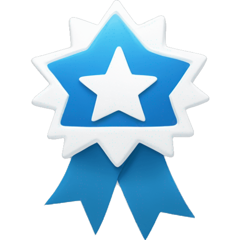 “A blue badge with a white checkmark in the center, featuring a starburst design. This symbol represents verification, approval, or completion.” emoji