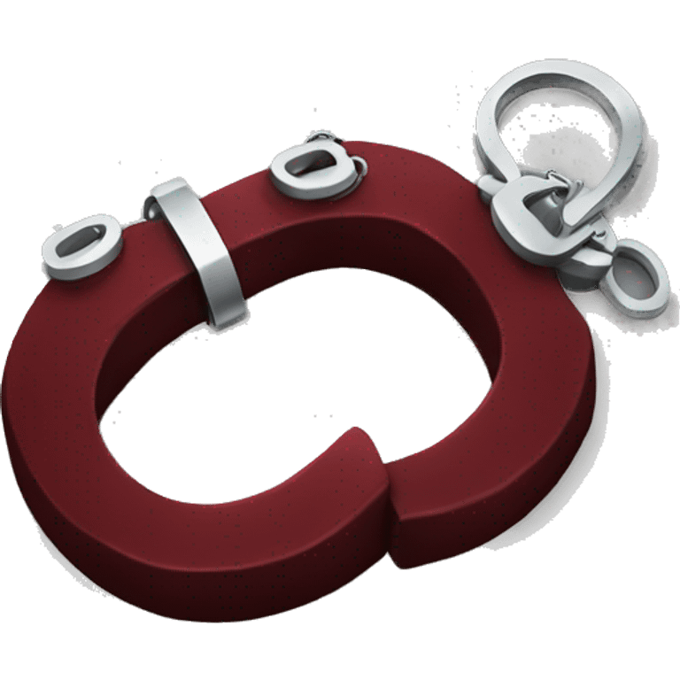 Dark red fuzzy handcuffs emoji