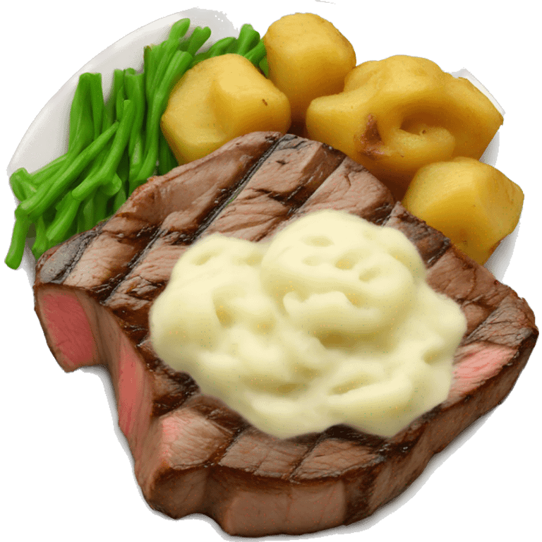 steak and mash potatoes  emoji