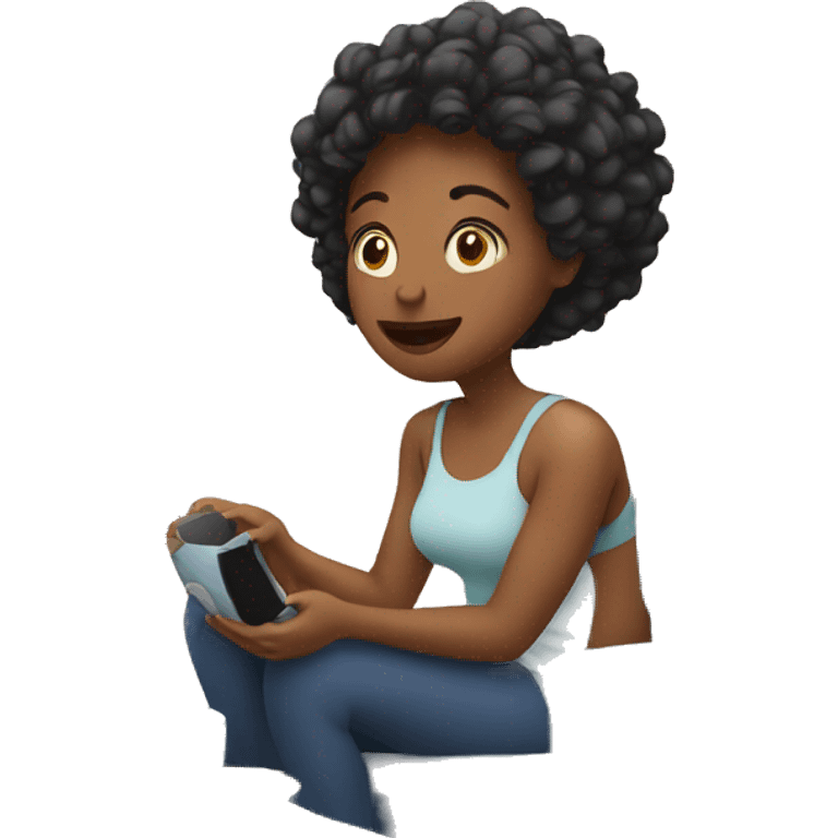 a women watching tv emoji