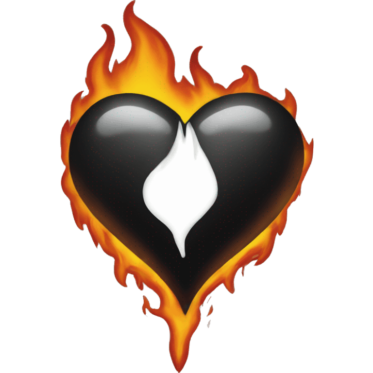 Black heart with fire emoji