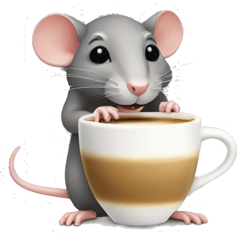 rat drinking latte emoji