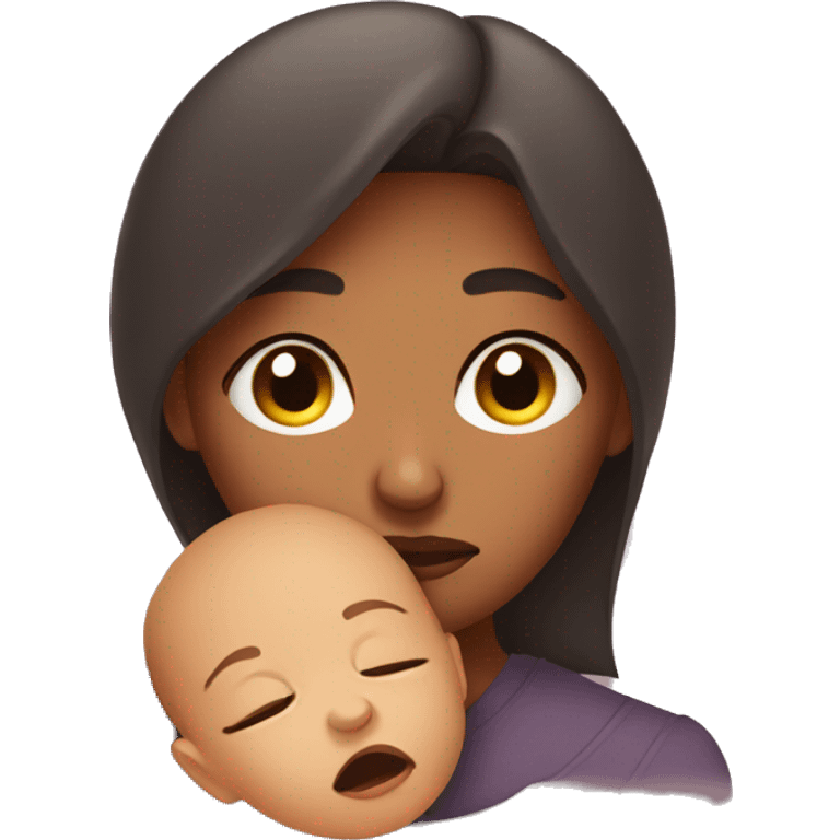 sad mother with newborn emoji