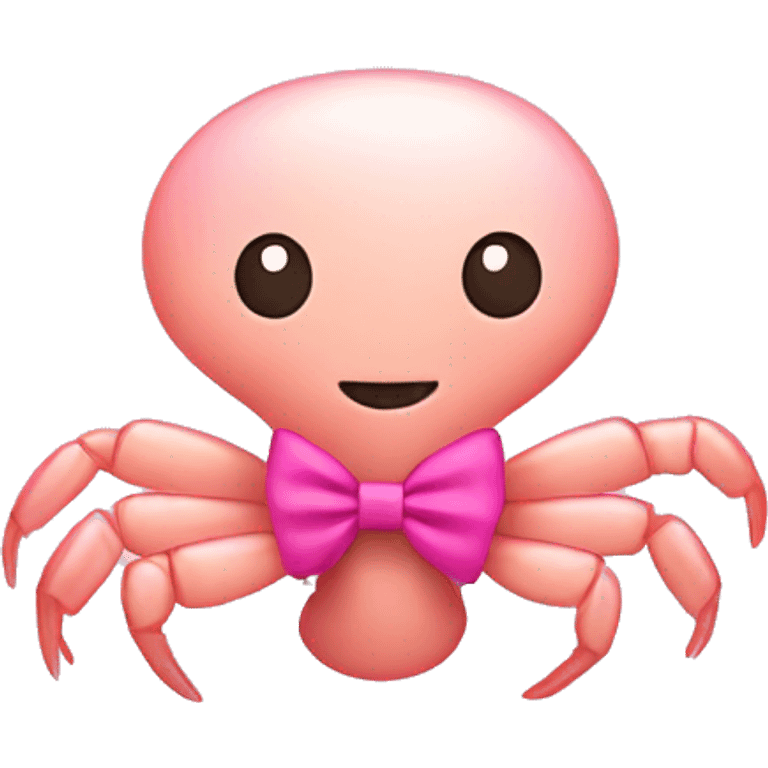 shrimp wearing a pink bow emoji