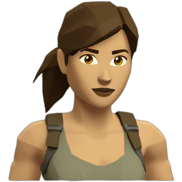 very low poly tomb raider, upper body emoji