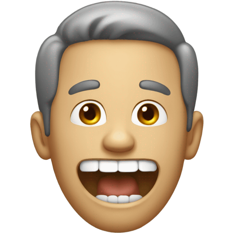 Man talking with loose  teeth  emoji