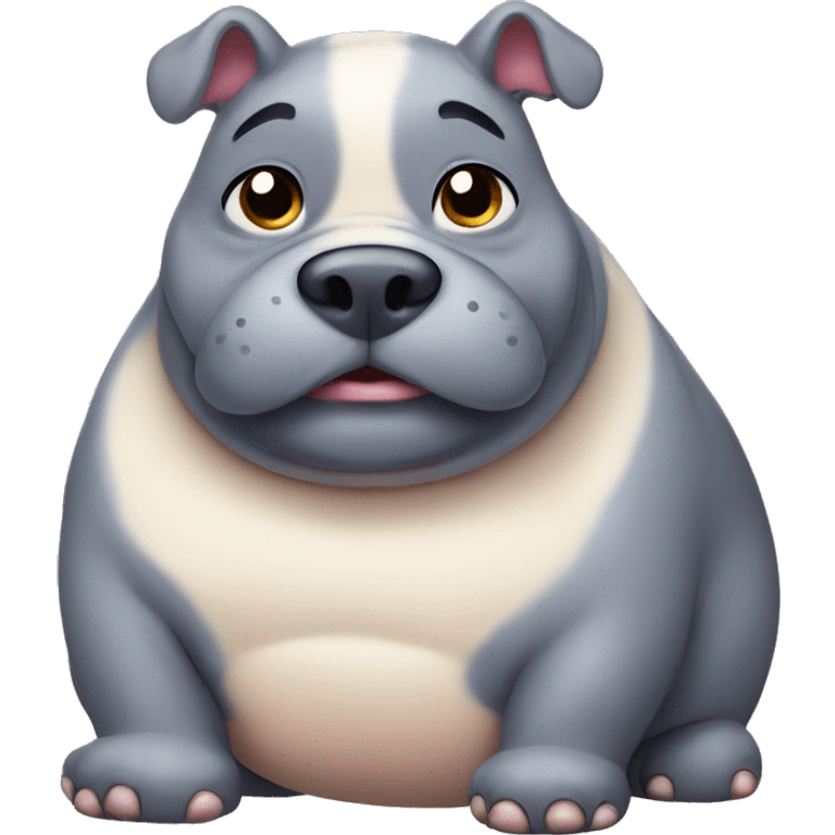 chubby dog hippo with a belly emoji