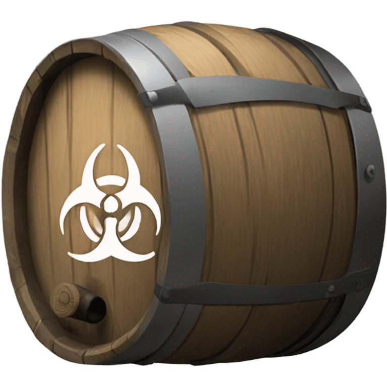 Biohazard symbol on a barrel emoji