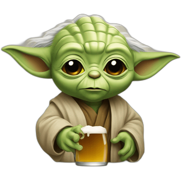 Yoda qui boit une bière emoji