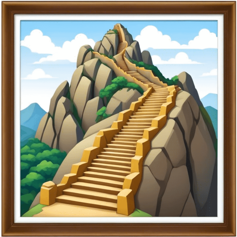 Guatapé Rock Landmark Emoji – Depicting the monolithic rock with its zigzagging staircase. emoji