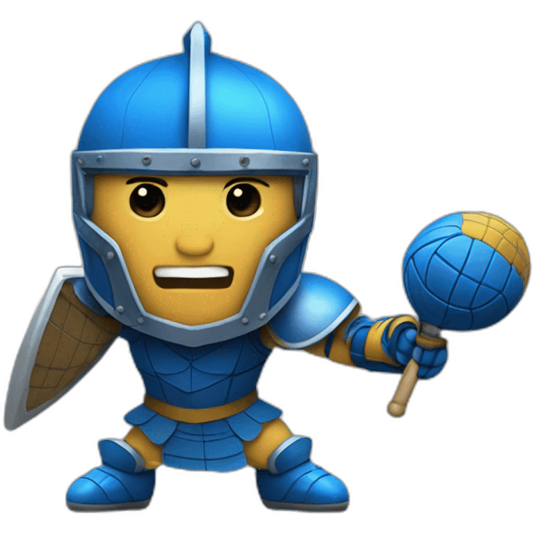 Blue Knight play handball emoji