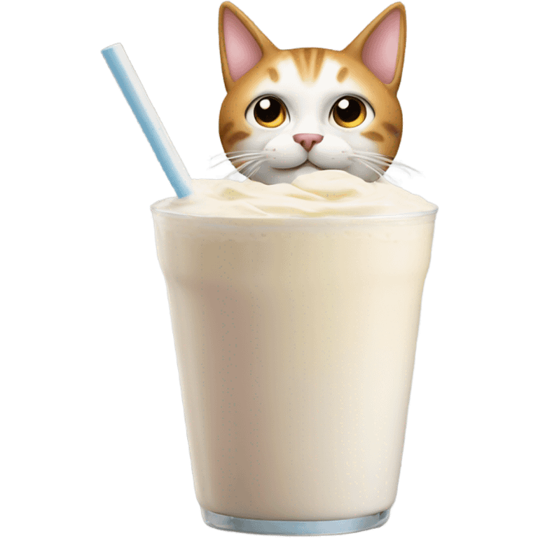 Gato tomando milk-shake emoji