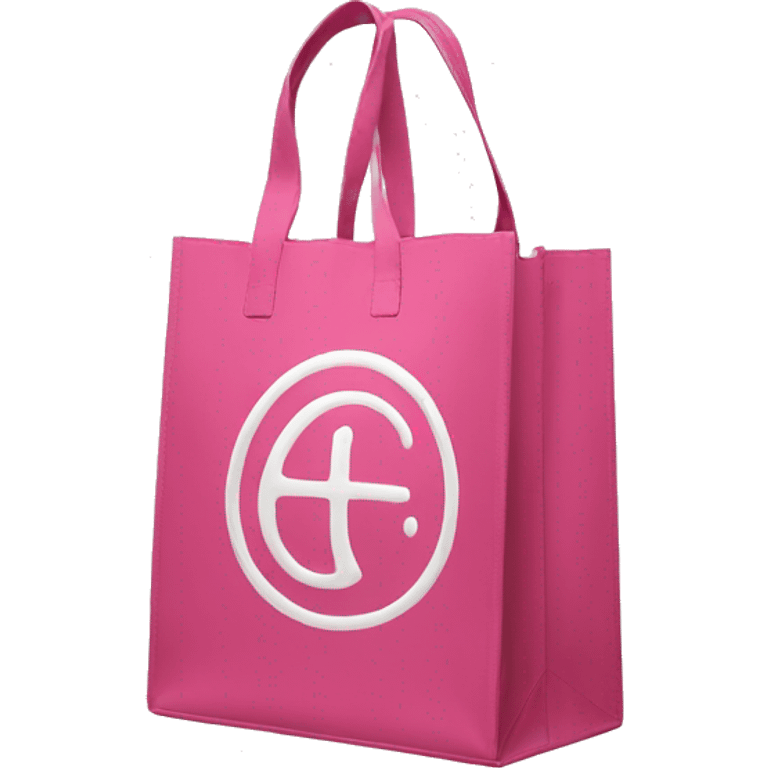 pink shopper bag plain with telfar logo emoji