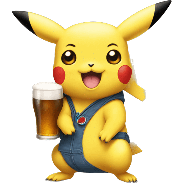 Pikachu con una cerveza  emoji