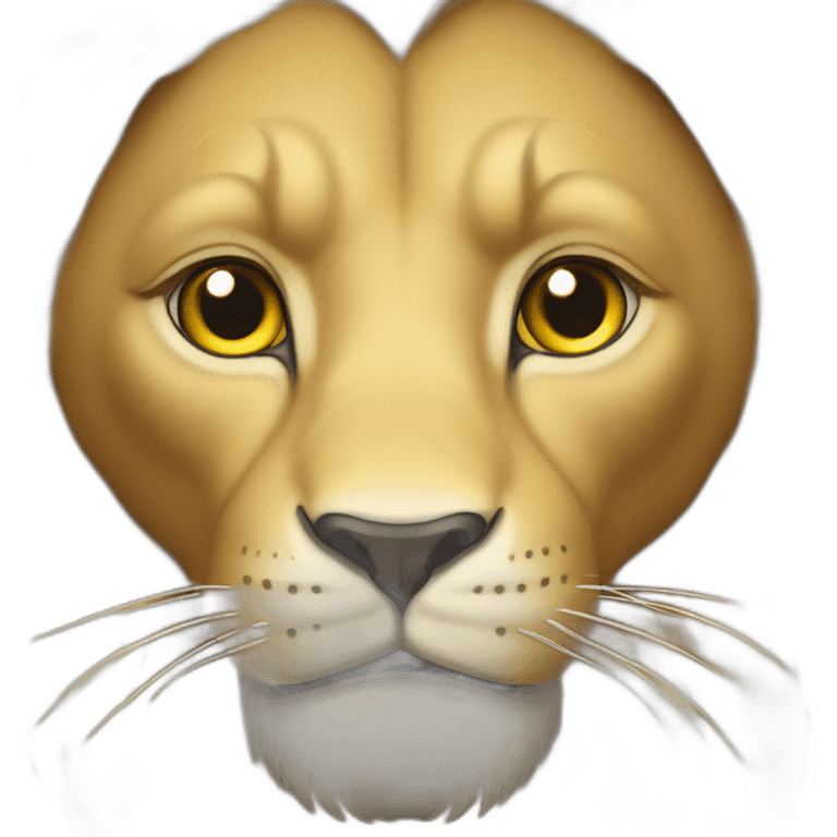 Chat sur lion emoji