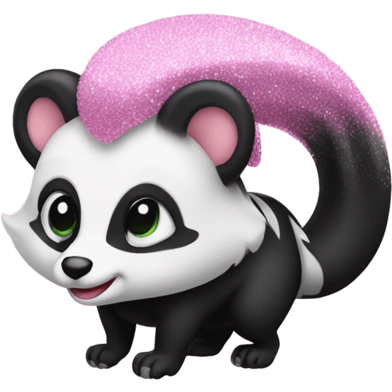 Glitter skunk that is pink emoji