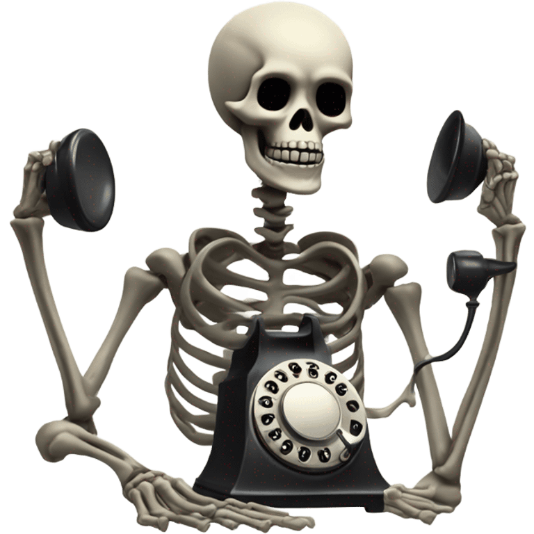 Skeleton dialing on the phones  emoji