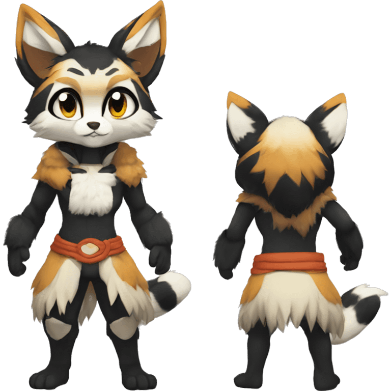 Kemono-style, Chibi, Anthro-Fur-Sona-Fakémon, clothing, Full Body emoji