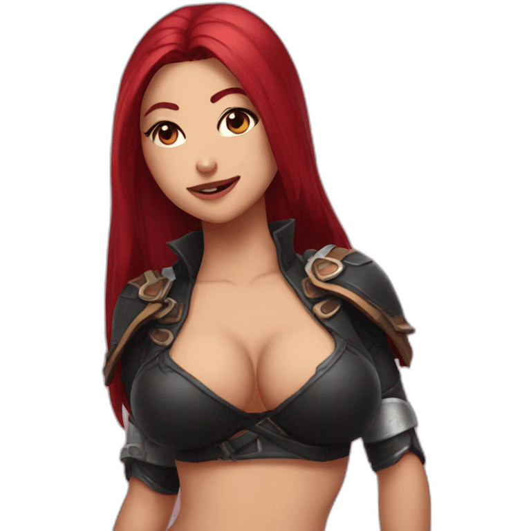 Katarina posing hand on boobs sfw emoji