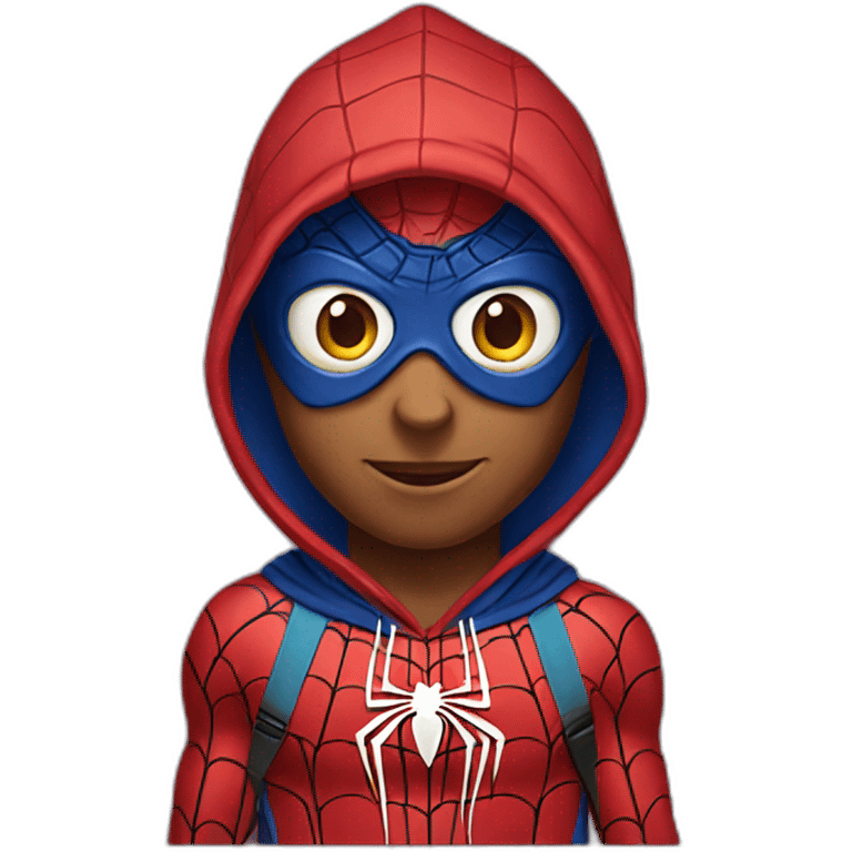 Spiderman with a hoodie emoji