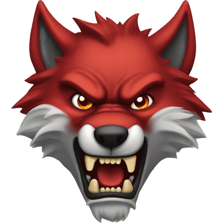 Angry Red demon wolf emoji