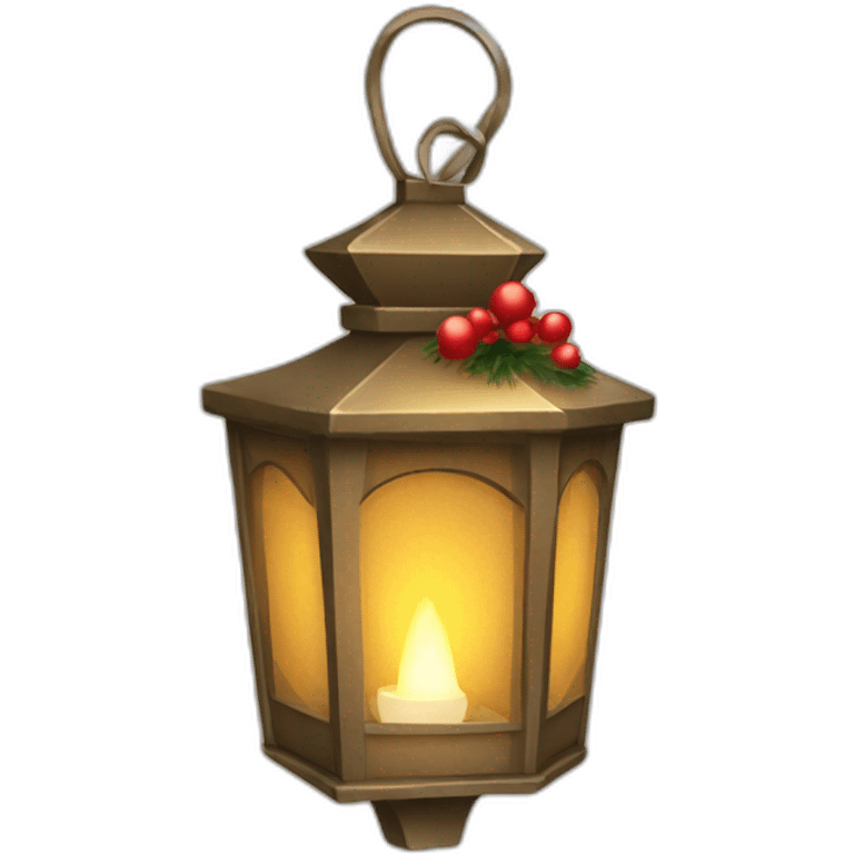 christmas lantern with decoration emoji