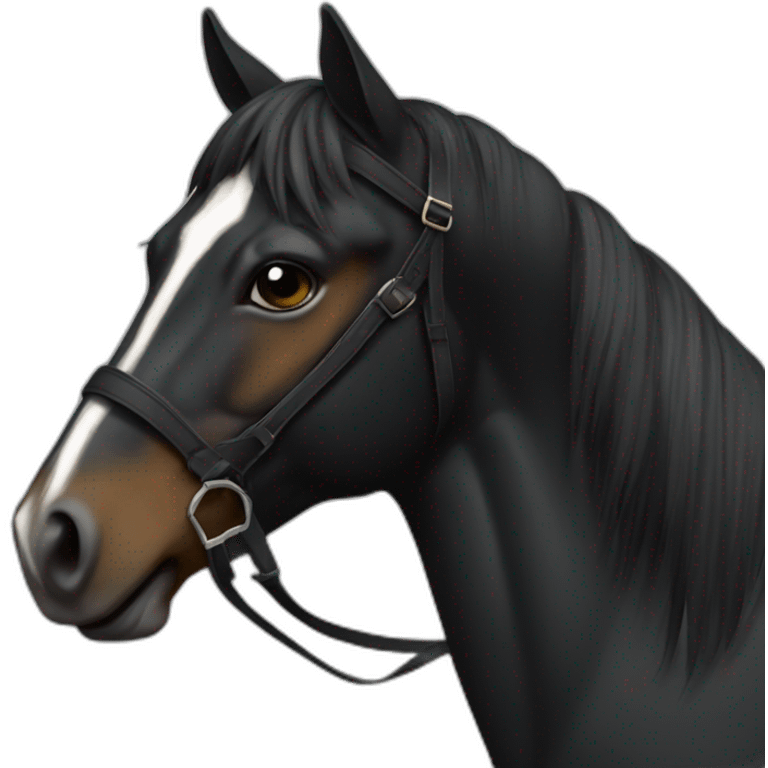 Cheval noir emoji