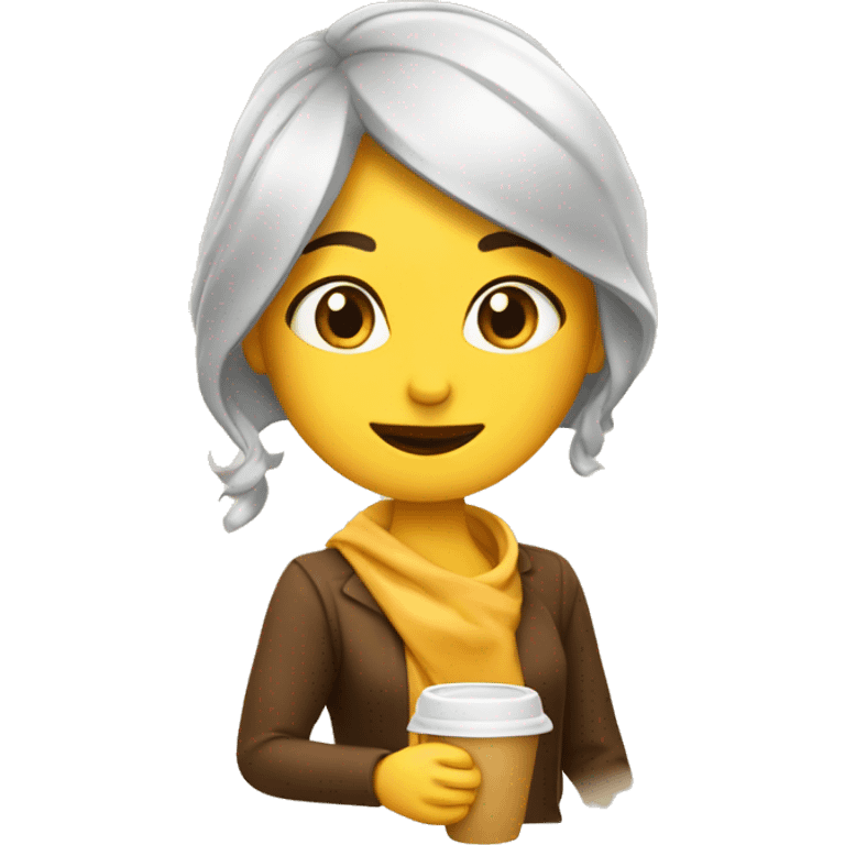 Chica bebiendo café  emoji