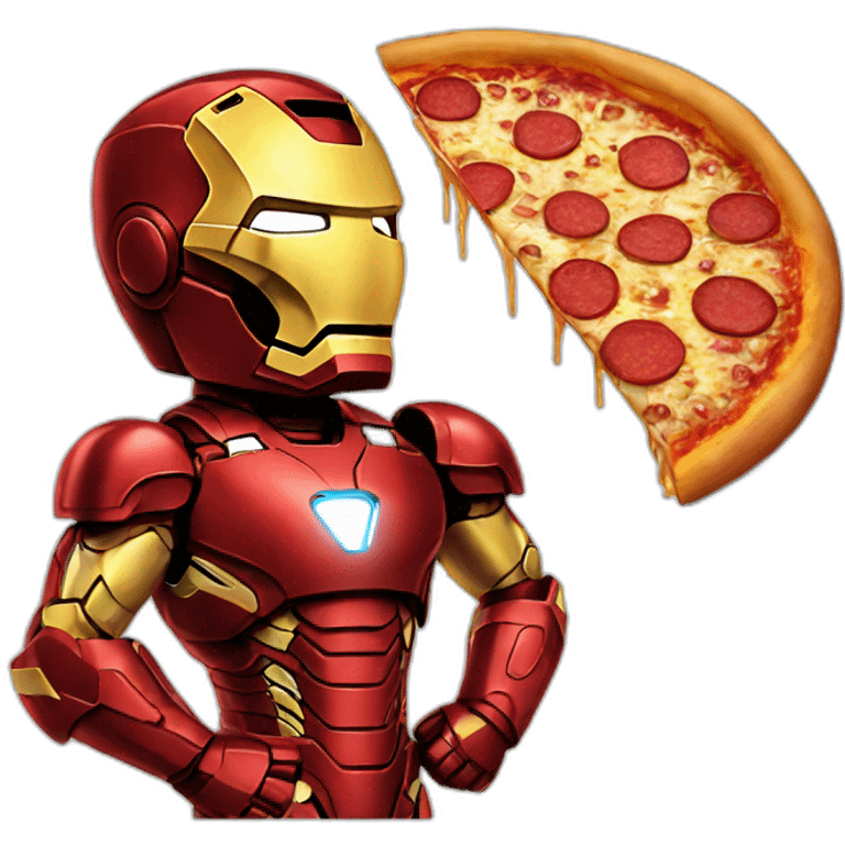 Ironman eat pizza emoji