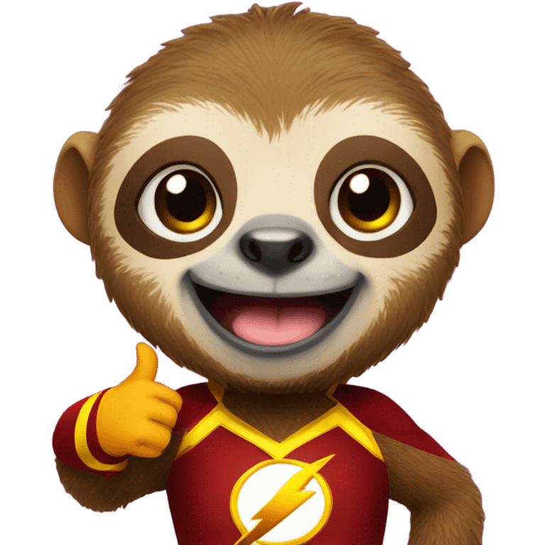 sloth The Flash shows thumbs up emoji