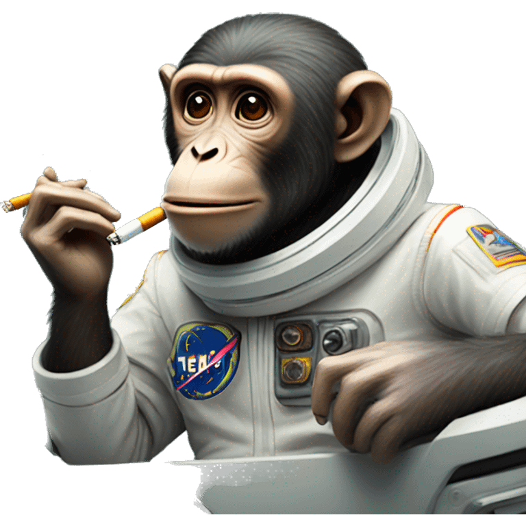 monkey smoking  on a space ship emoji