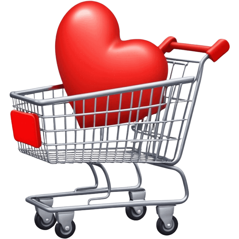 shopping cart with heart emoji