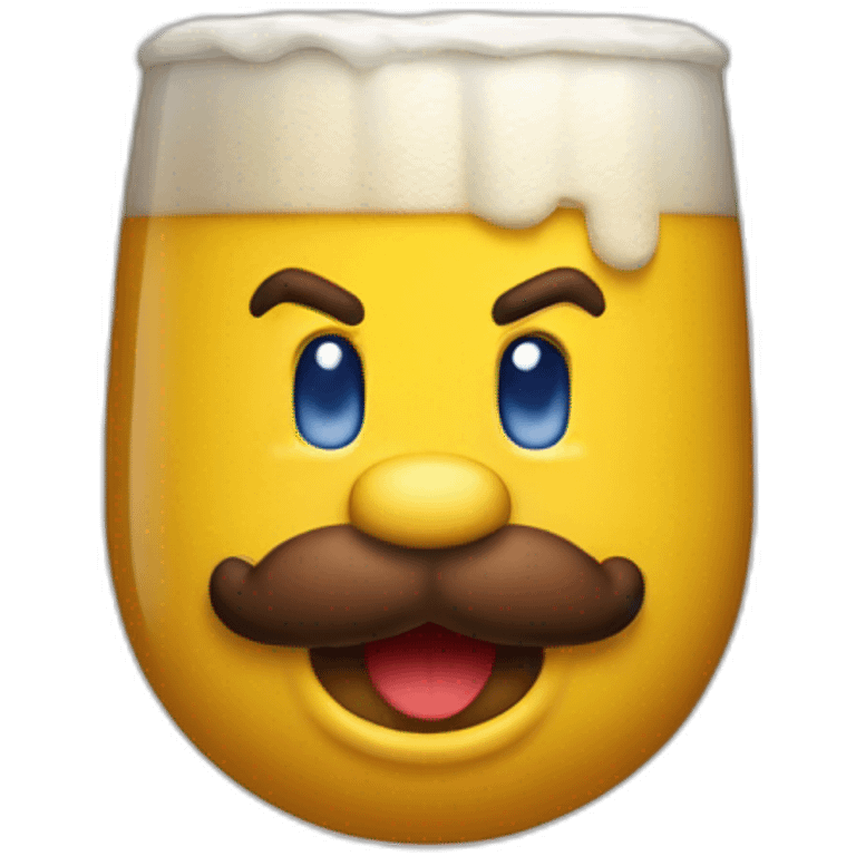 Super Mario qui boit une bière emoji