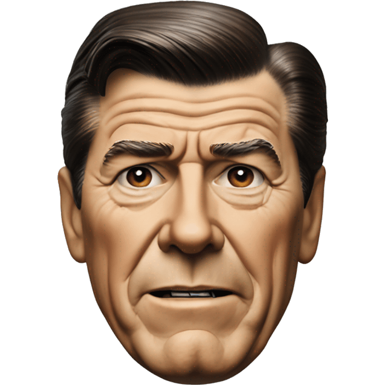 photorealistic Ronald Reagan serious emoji