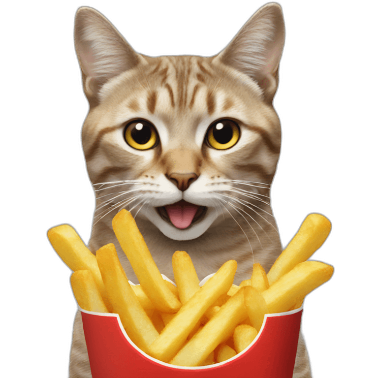 Cat eating fries emoji