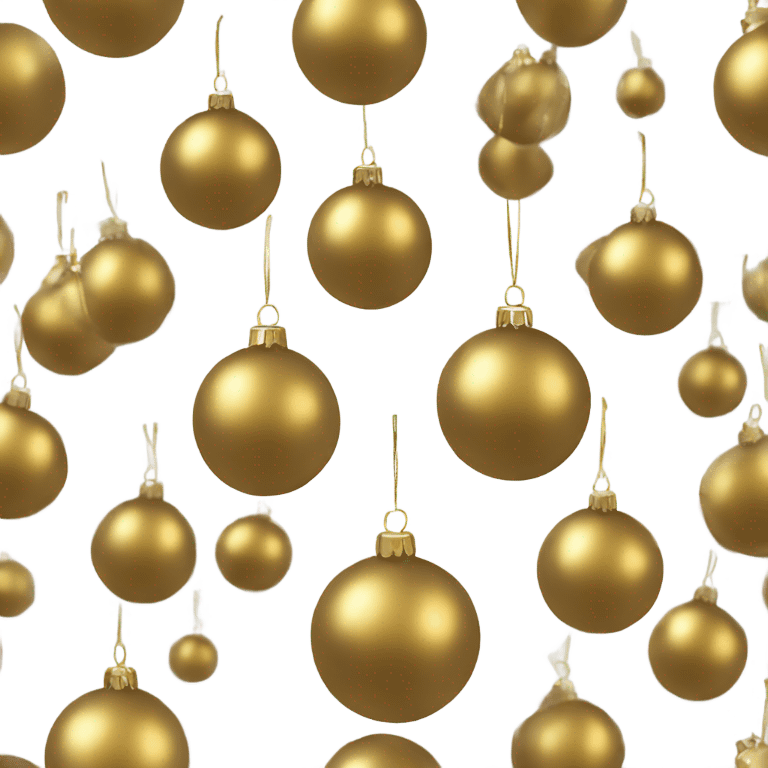 Realistic metallic Christmas gold ornament emoji