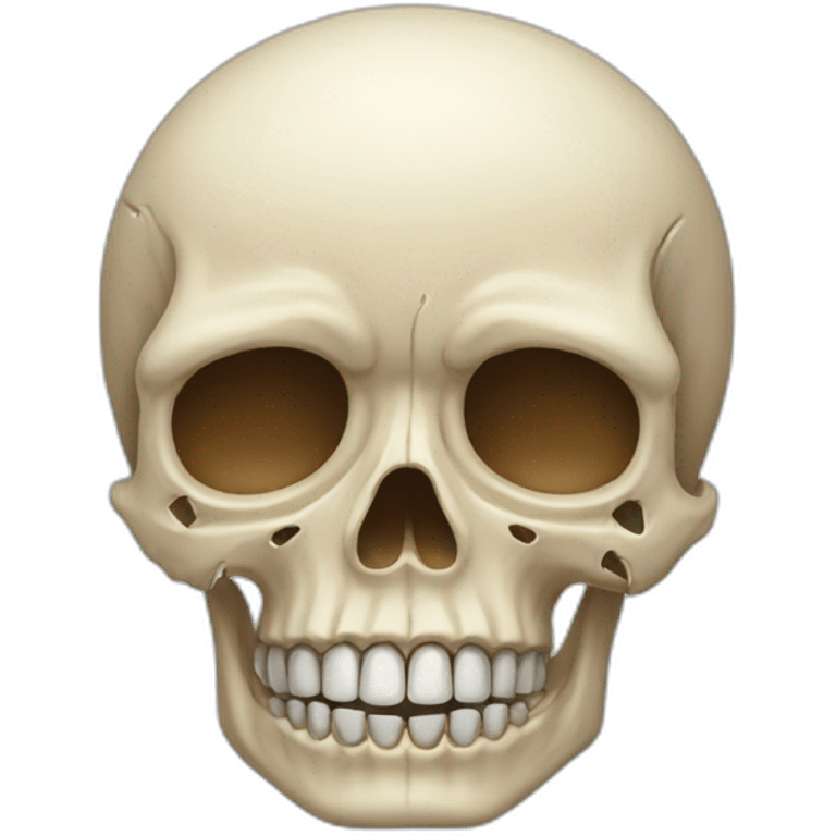 Frontal view of the skull crying emoji