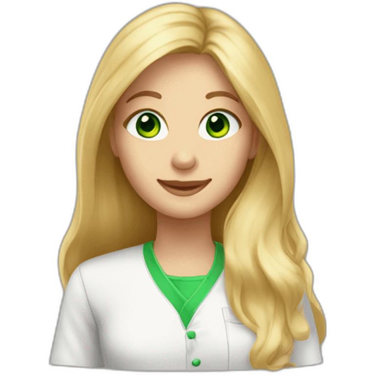 Blonde Long hair girl green eyes baking cookies emoji