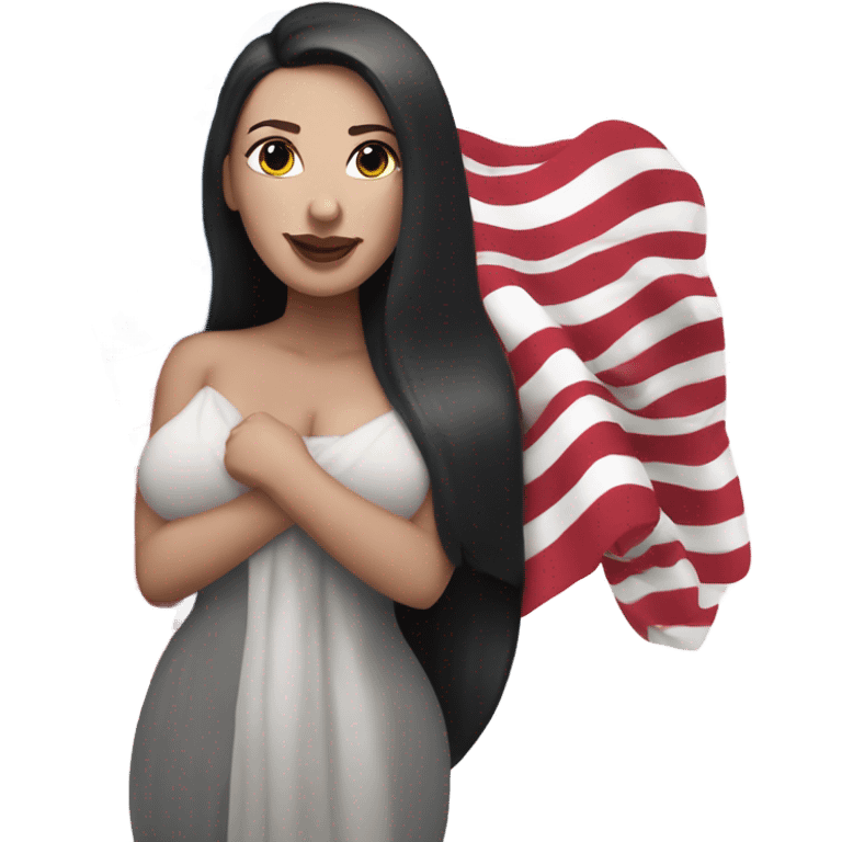 Angela white with American flag emoji