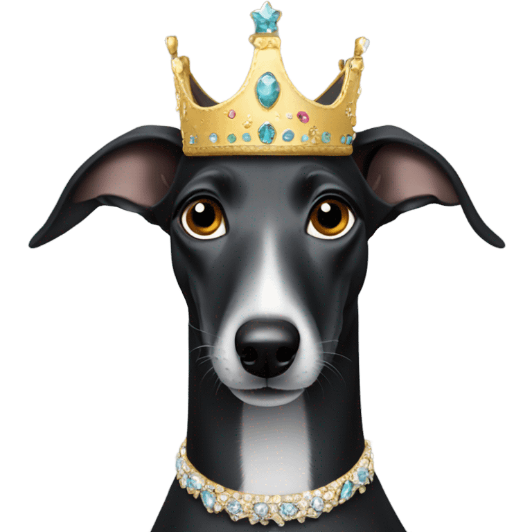 Black Greyhound in a tiara  emoji