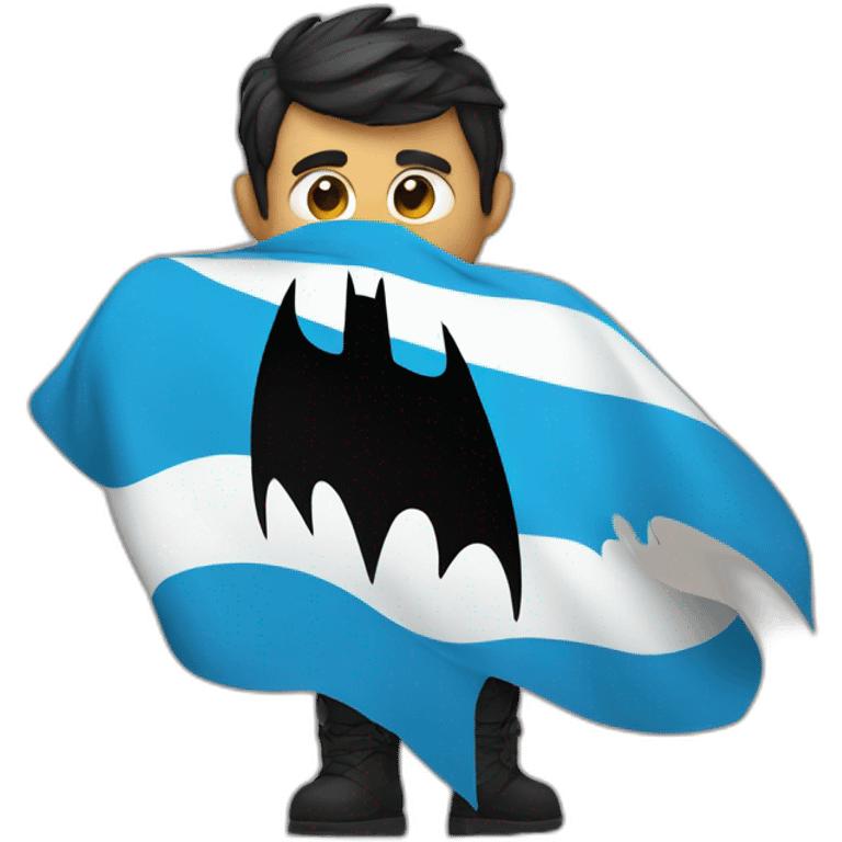 Batman in the Argentine flag emoji