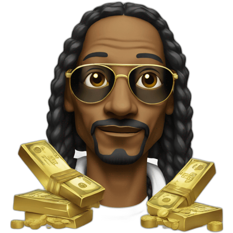 snoop dogg with gold and money emoji