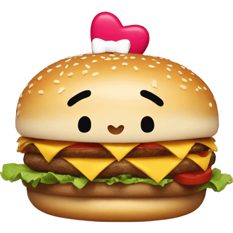 hello kitty hamburger emoji