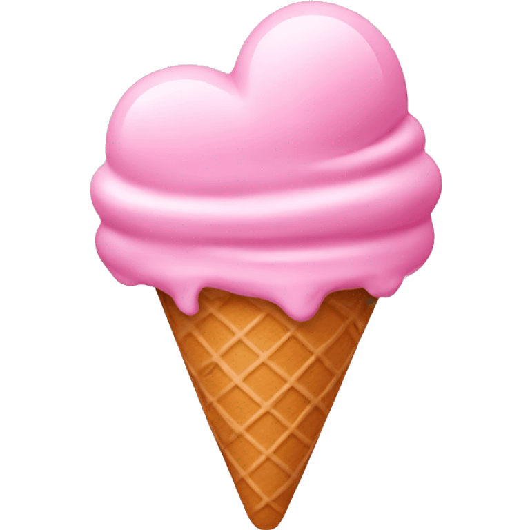 Ice cream pink heart emoji