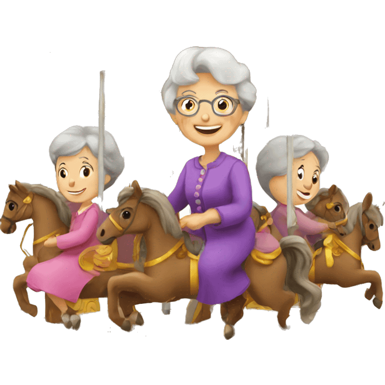 grannies on the carousel emoji