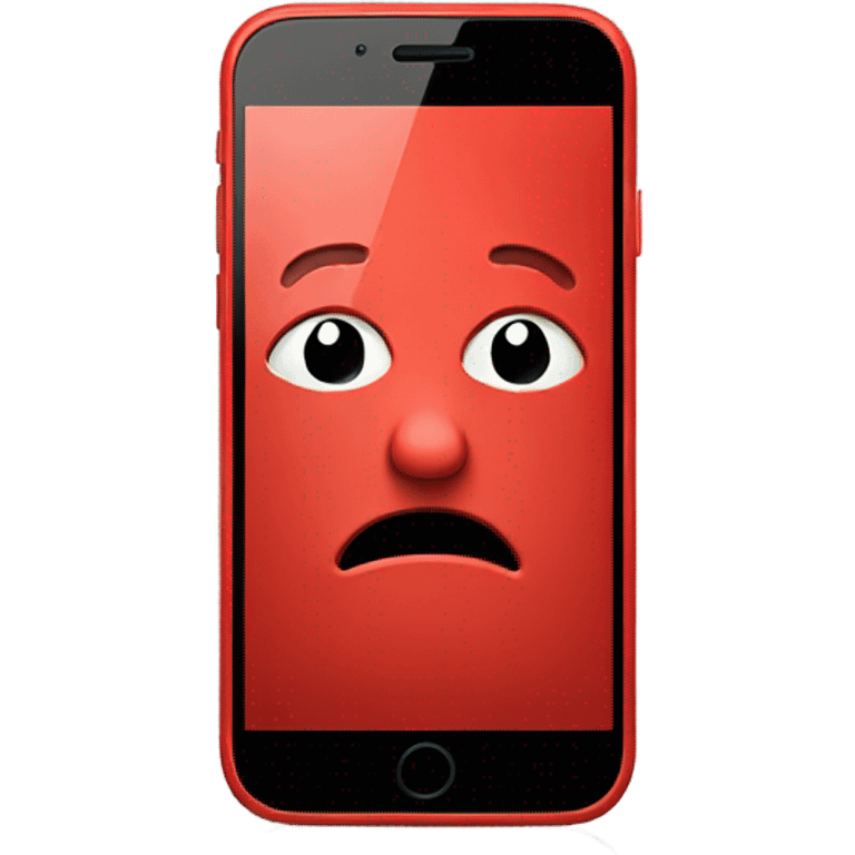 Red smartphone upset emoji